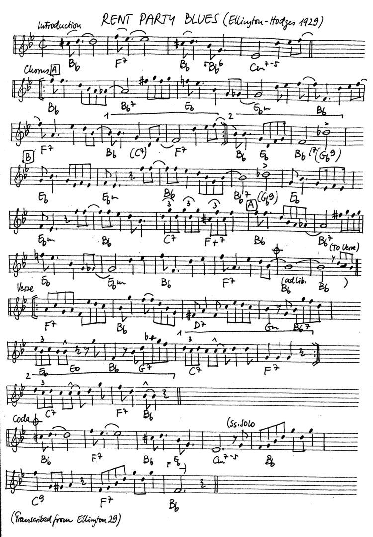 rent party blues leadsheet – book us for your next 20s or gatsby event